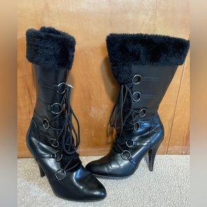 Winter high heel boots black size:8